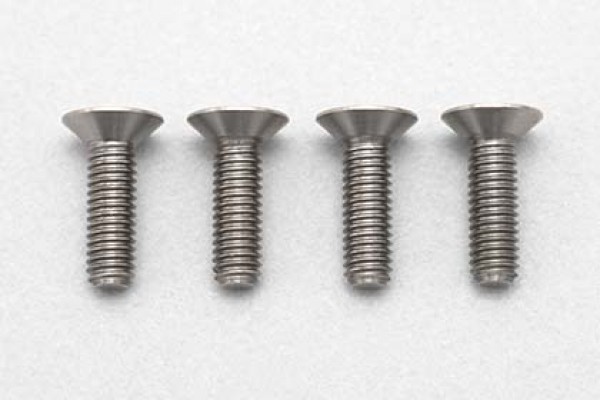YOKOMO PRECISION MACHINED TITANIUM FLAT HEAD SOCKET SCREWS M3x10mm 4pcs. (RP-042-10A)