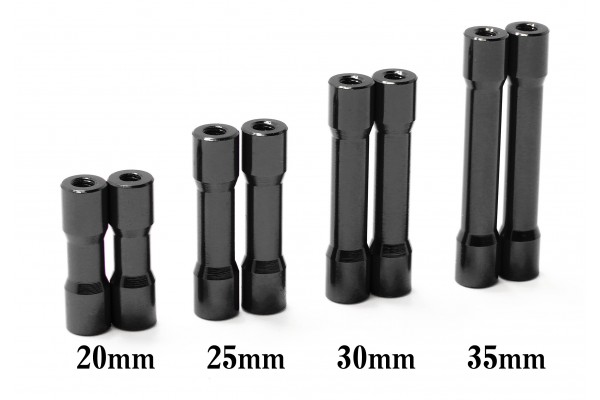 WRAP-UP NEXT ROUND SHAPE ALUMINUM POST 25mm(BLACK/2pcs)(0701-FD)