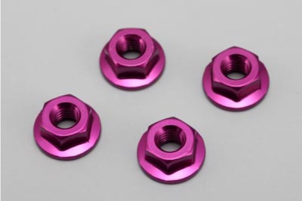 YOKOMO Aluminum Flanged Nut (Purple-4pcs) (ZC-N4FPA)