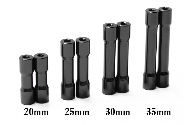 WRAP-UP NEXT ROUND SHAPE ALUMINUM POST 20mm(BLACK/2pcs)(0698-FD)