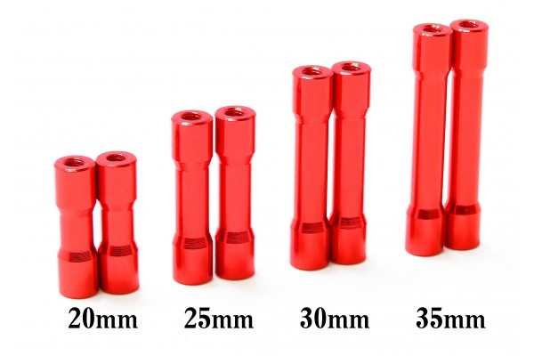 WRAP-UP NEXT ROUND SHAPE ALUMINUM POST 30mm(RED/2pcs)(0705-FD)
