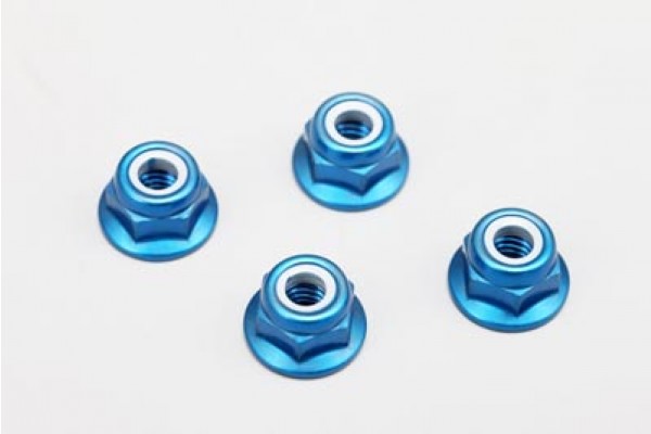 YOKOMO 4mm Aluminum Lock Nut （Blue・4pcs) (ZC-N4AFB)